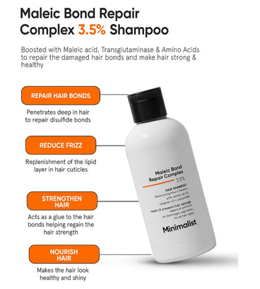 Minimalist Maleic Bond Repair Complex 3,5% Champô de reparação