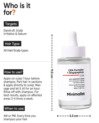 Minimalist CPH Complex + Oligopeptide 0.8% anti-dandruff scalp serum