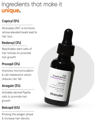 Minimalist Hair Density Serum 18% hårvækstserum (3-pak)