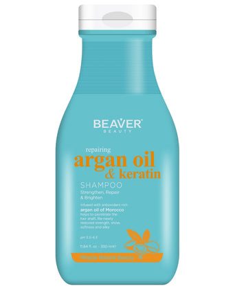 Shampoo riparatore all'olio di argan e cheratina Beaver (350 ml)