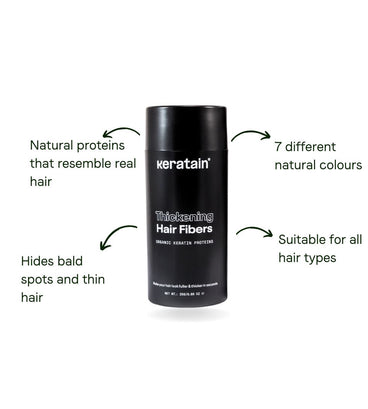 Keratain hair fibers – Black (25 gr)