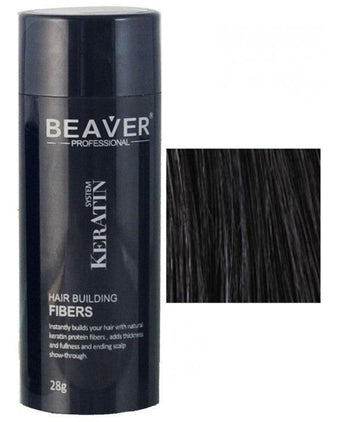 Beaver keratin hair building fibers - Black (28 gr) - Hair Growth Specialist